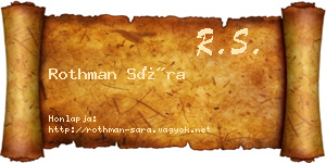 Rothman Sára névjegykártya